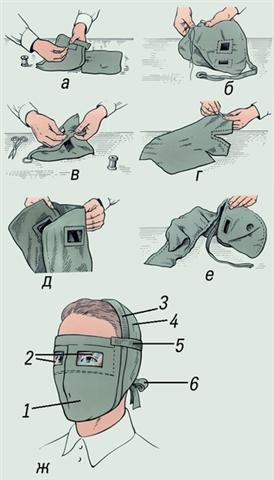 Противопыльная тканевая маска (последовательность изготовления)