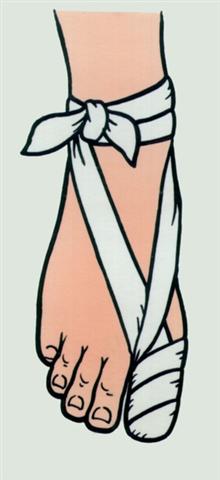 Стопа. Спиральная повязка на большой палец